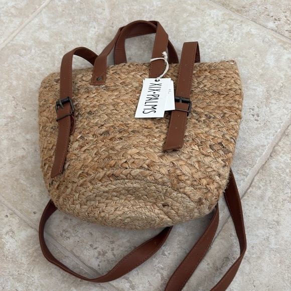 Beachly XIX PALMS Straw Tote Bag - Tan main image 8